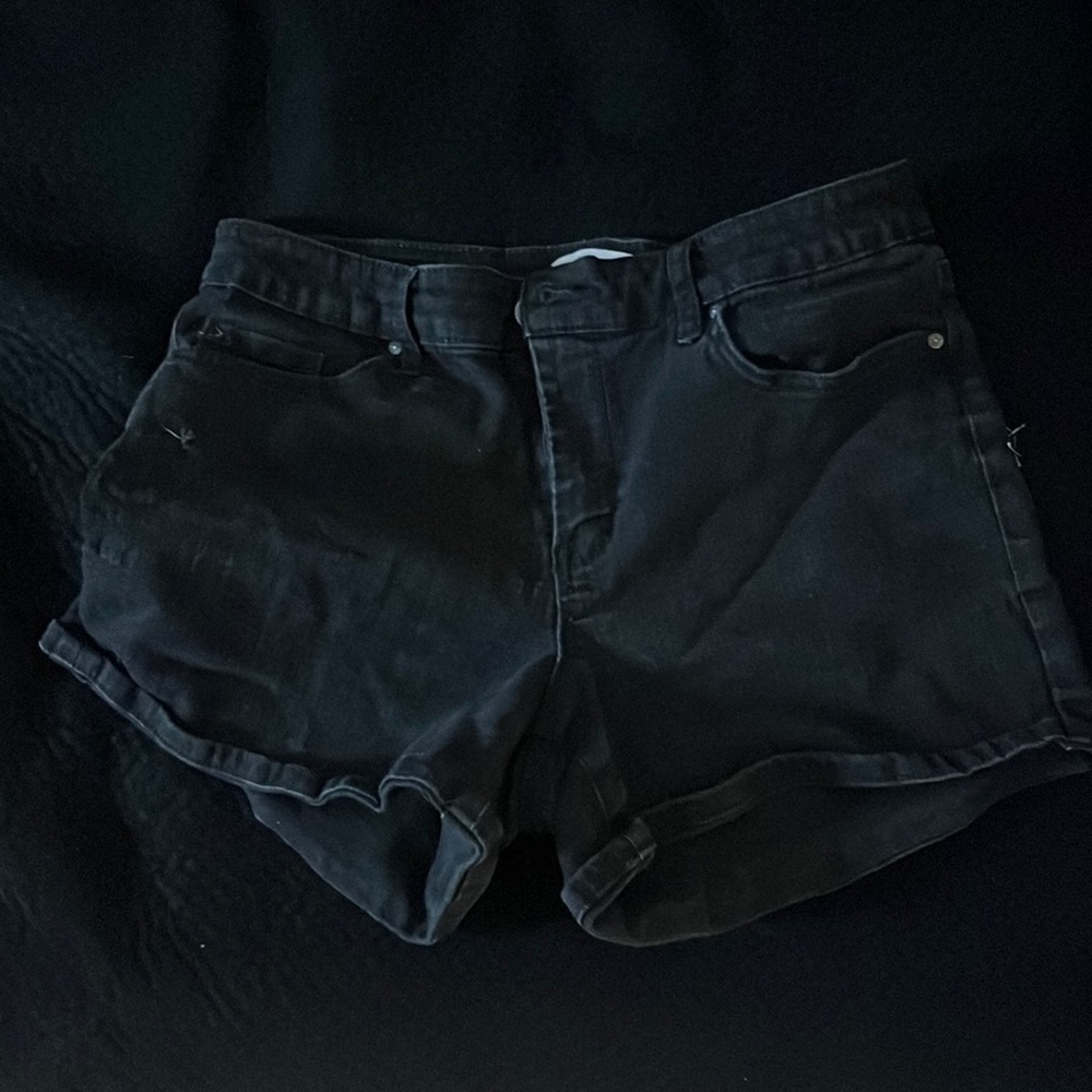Black jean shorts